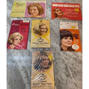 Vintage Hair Nylon Nets Original Package Flamingo Carole Joan Goody Lot of 12